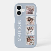 Aangepaste foto collage gepersonaliseerd stoffig b iPhone 16 hoesje (Achterkant)