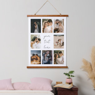 Aangepaste foto collage gepersonaliseerde foto fam hangend wandkleed