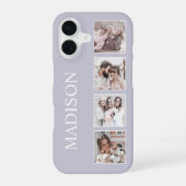 Aangepaste foto collage gepersonaliseerde lavendel iPhone 16 hoesje (Achterkant)