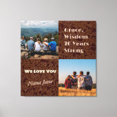 Aangepaste foto collage geschenken voor 70 jaar ou canvas afdruk (Voorkant)