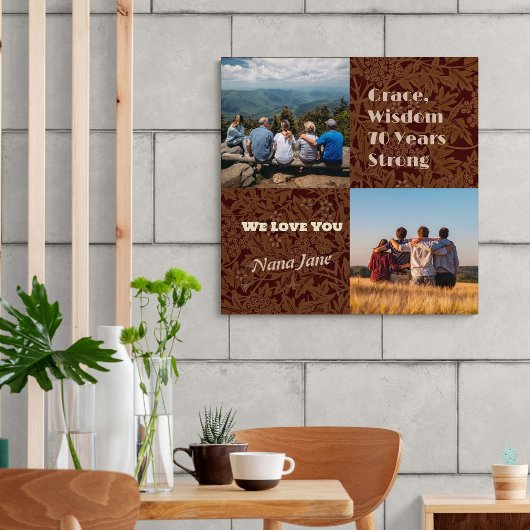 Aangepaste foto collage geschenken voor 70 jaar ou canvas afdruk