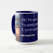 Aangepaste foto collage geschenken voor 70 jaar ou mok (Voorkant links)