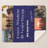 Aangepaste foto collage geschenken voor 70 jaar ou sherpa deken (Voorkant (horizontaal))