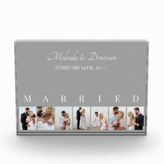 Aangepaste foto Collage Grijs 7 Afbeelding bruilof (Voorkant)