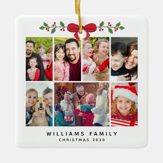 Aangepaste Foto Collage Kerst Ornament (Voorkant)