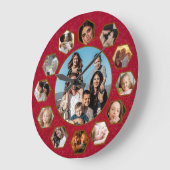Aangepaste foto collage klok | Cadeau voor Kerstmi (Hoek)