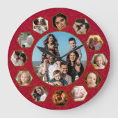 Aangepaste foto collage klok | Cadeau voor Kerstmi (Voorkant)