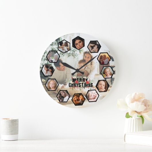 Aangepaste foto collage klok | Cadeaubon voor Kers (Huis)