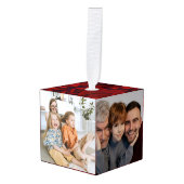 Aangepaste foto collage kubus, gepersonaliseerde f decoratie (Voorkant hoekig)