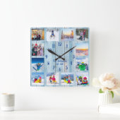 Aangepaste foto collage landelijk blauwe rustieke vierkante klok (Huis)