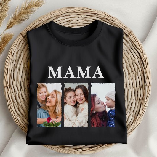 Aangepaste foto collage Mama – Persoonlijk cadeau T-shirt