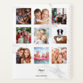 Aangepaste foto collage marmeren monogram 2026 wit planner (Achterkant)