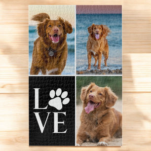 Aangepaste foto-collage met liefde voor hondenlief legpuzzel