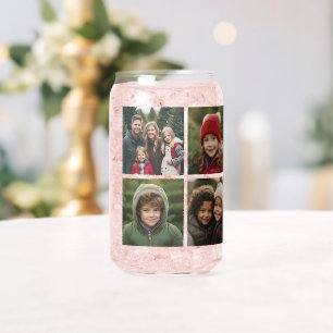 Aangepaste foto collage met vierkante foto's blikvorm glas