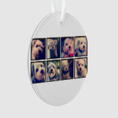 Aangepaste foto collage met vierkante foto's ornament (voorkant)