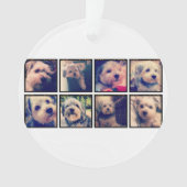 Aangepaste foto collage met vierkante foto's ornament (voorkant)