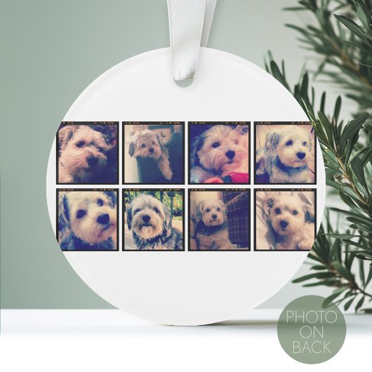 Aangepaste foto collage met vierkante foto's ornament