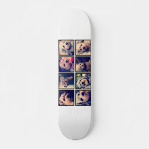 Aangepaste foto collage met vierkante foto's persoonlijk skateboard