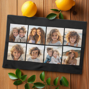 Aangepaste foto collage met vierkante foto's theedoek