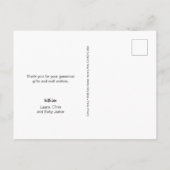 Aangepaste foto-collage modern chalkboard babyjong uitnodiging briefkaart (Achterkant)