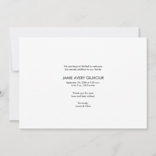 Aangepaste foto collage moderne geboorte introduct kaart (Achterkant)