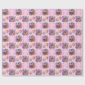 Aangepaste foto collage moderne retro roze trendy cadeaupapier (Vlak)