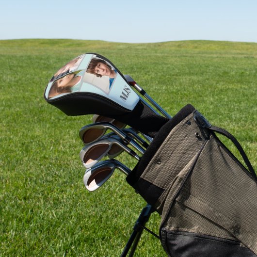 Aangepaste foto collage monogram gepersonaliseerd golfheadcover (Insitu)