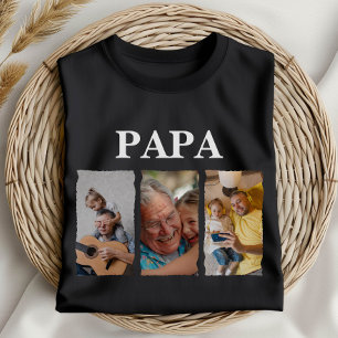 Aangepaste foto collage Papa – Persoonlijk cadeau T-shirt