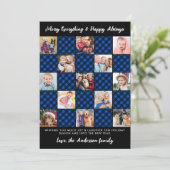 Aangepaste Foto Collage Patchwork Christmas Plaid Feestdagenkaart (Staand voorkant)