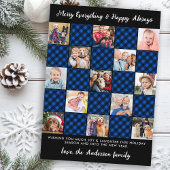 Aangepaste Foto Collage Patchwork Christmas Plaid Feestdagenkaart
