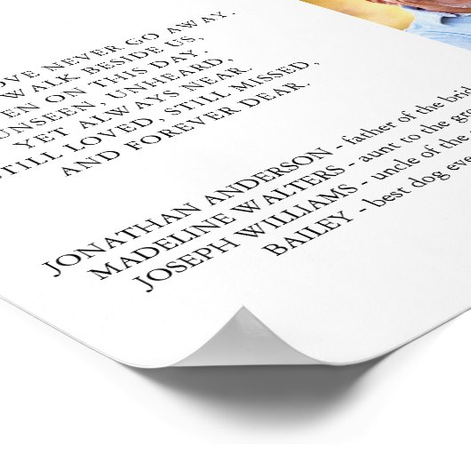 Aangepaste foto-collage Persoonlijke huwelijksherd Poster (Hoek)