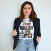 Aangepaste foto-collage Qr-code en logo T-shirt