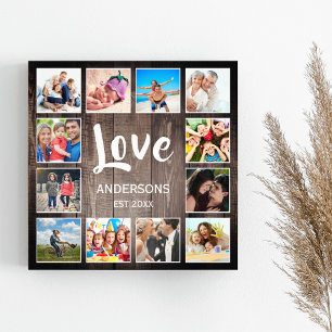Aangepaste foto Collage Rustic Farmhouse Love Fami Afdruk