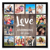 Aangepaste foto Collage Rustic Farmhouse Love Fami Foto Afdruk (Voorkant)