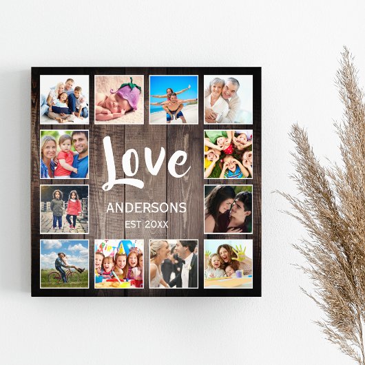 Aangepaste foto Collage Rustic Farmhouse Love Fami Foto Afdruk