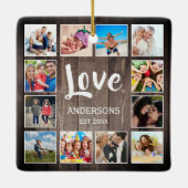 Aangepaste foto Collage Rustic Farmhouse Love Fami Keramisch Ornament (Achterkant)