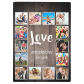 Aangepaste foto Collage Rustic Farmhouse Love Fami Klembord (Achterkant)