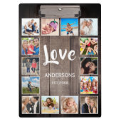 Aangepaste foto Collage Rustic Farmhouse Love Fami Klembord (Voorkant)
