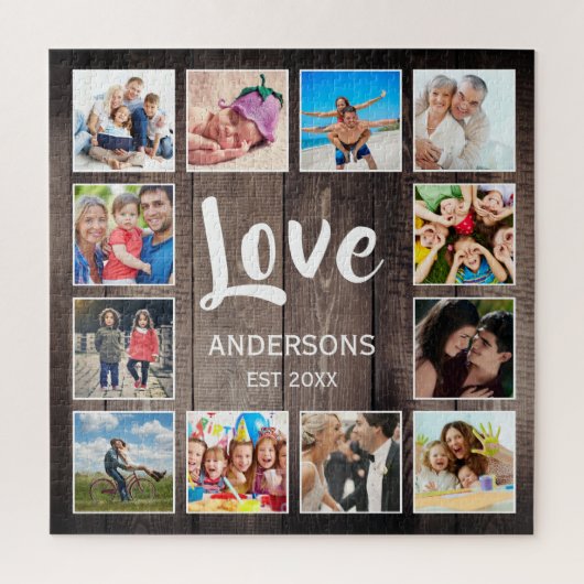 Aangepaste foto Collage Rustic Farmhouse Love Fami Legpuzzel (Verticaal)