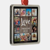 Aangepaste foto Collage Rustic Farmhouse Love Fami Metalen Ornament (Rechts)