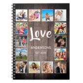 Aangepaste foto Collage Rustic Farmhouse Love Fami Notitieboek (Voorkant)