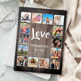 Aangepaste foto Collage Rustic Farmhouse Love Fami Notitieboek