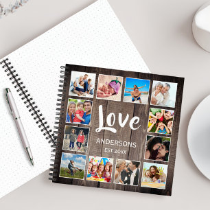 Aangepaste foto Collage Rustic Farmhouse Love Fami Notitieboek