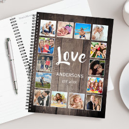 Aangepaste foto Collage Rustic Farmhouse Love Fami Planner