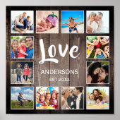 Aangepaste foto Collage Rustic Farmhouse Love Fami Poster (Voorkant)