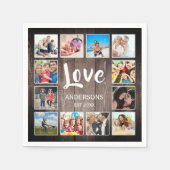 Aangepaste foto Collage Rustic Farmhouse Love Fami Servet (Voorkant)