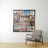 Aangepaste foto Collage Rustic Farmhouse Love Fami Wandkleed (In situ)
