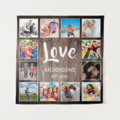 Aangepaste foto Collage Rustic Farmhouse Love Fami Wandkleed (Voorkant)
