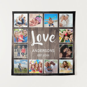 Aangepaste foto Collage Rustic Farmhouse Love Fami Wandkleed