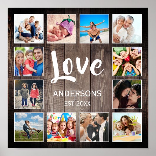 Aangepaste foto collage rustieke boerderij liefde poster (Voorkant)